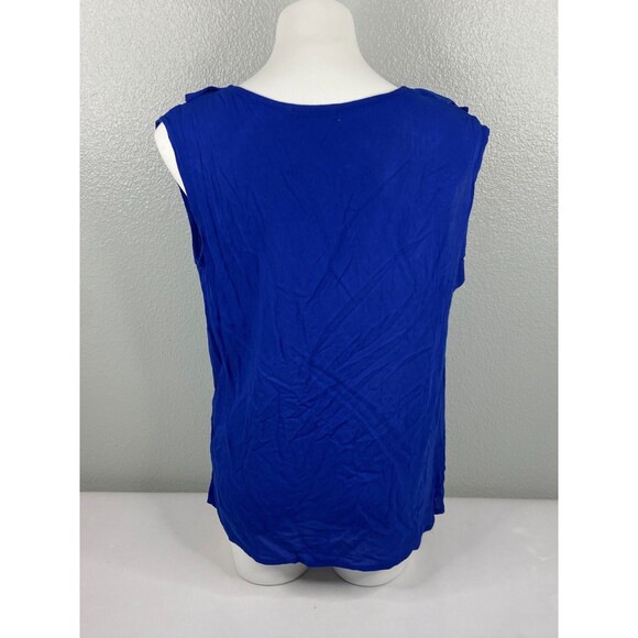 Culture Code Women Small Blue Ruffle Top Sleeveless Lightweight Casual NWT - Picture 5 of 9